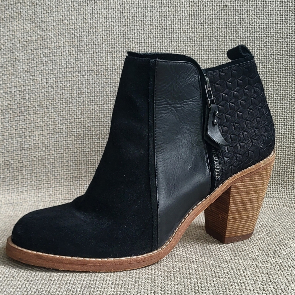Matt Bernson Black Mixed Leather Booties